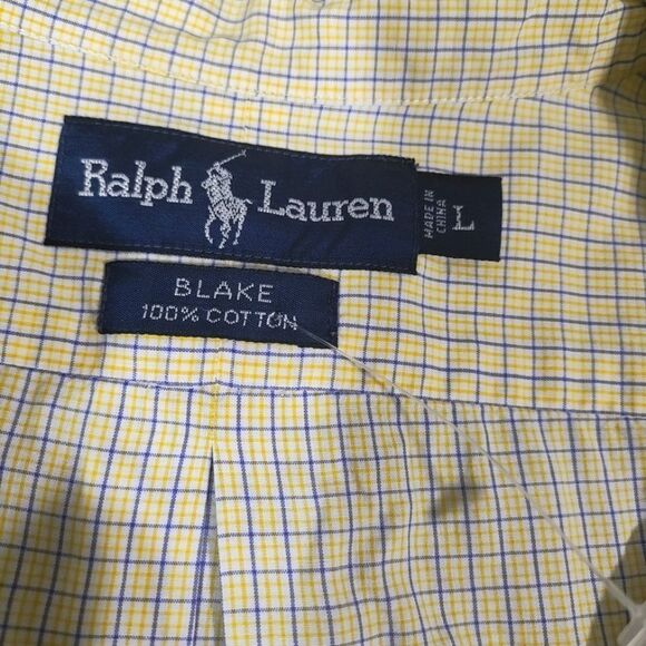 Ralph Lauren Blake Yellow Plaid Short Sleeve Button Down Shirt #5 - Picture 6 of 6